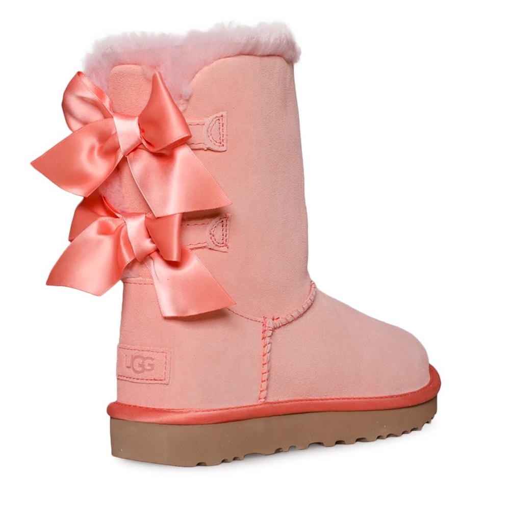 UGG Bailey Satin Bow Boots in Starfish Pink